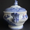 Chinese antique underglazed blue and white Tureen, Qianlong Period #1220