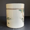 Antique Chinese cylindrical lidded box with figure scenes Late Qing #1259