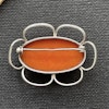 Antique Silver Brooch With Baltic Amber, Egg Yolk, Butterscotch 1940-1950