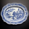 Antique Chinese Export Blue and White Rococo Porcelain platter , Qianlong #1269