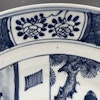 Antique Chinese charger in underglazed blue and white, 19th c Qing Dynasty #1285