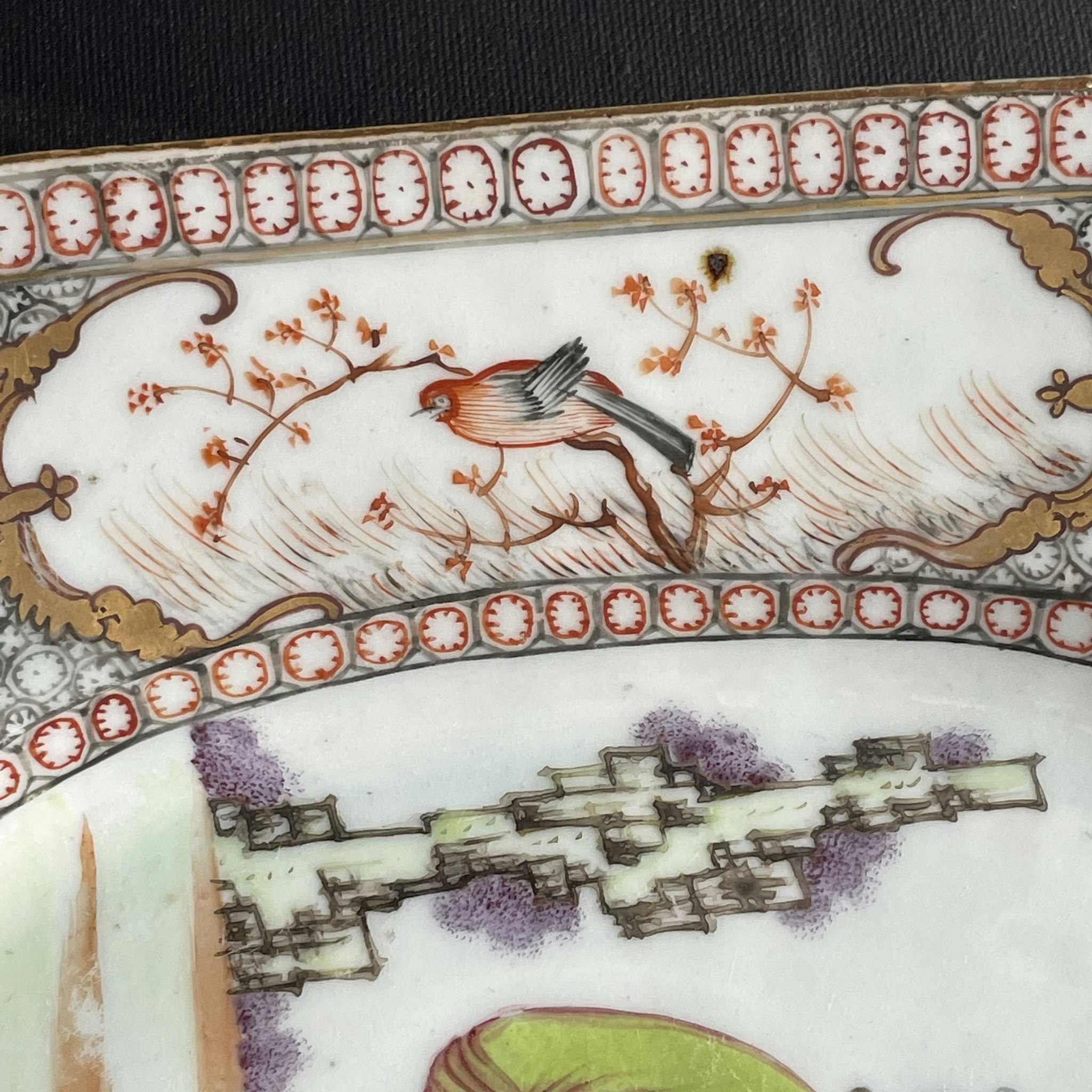 Chinese antique famille rose / rose mandarin platter, Qianlong Period #1286