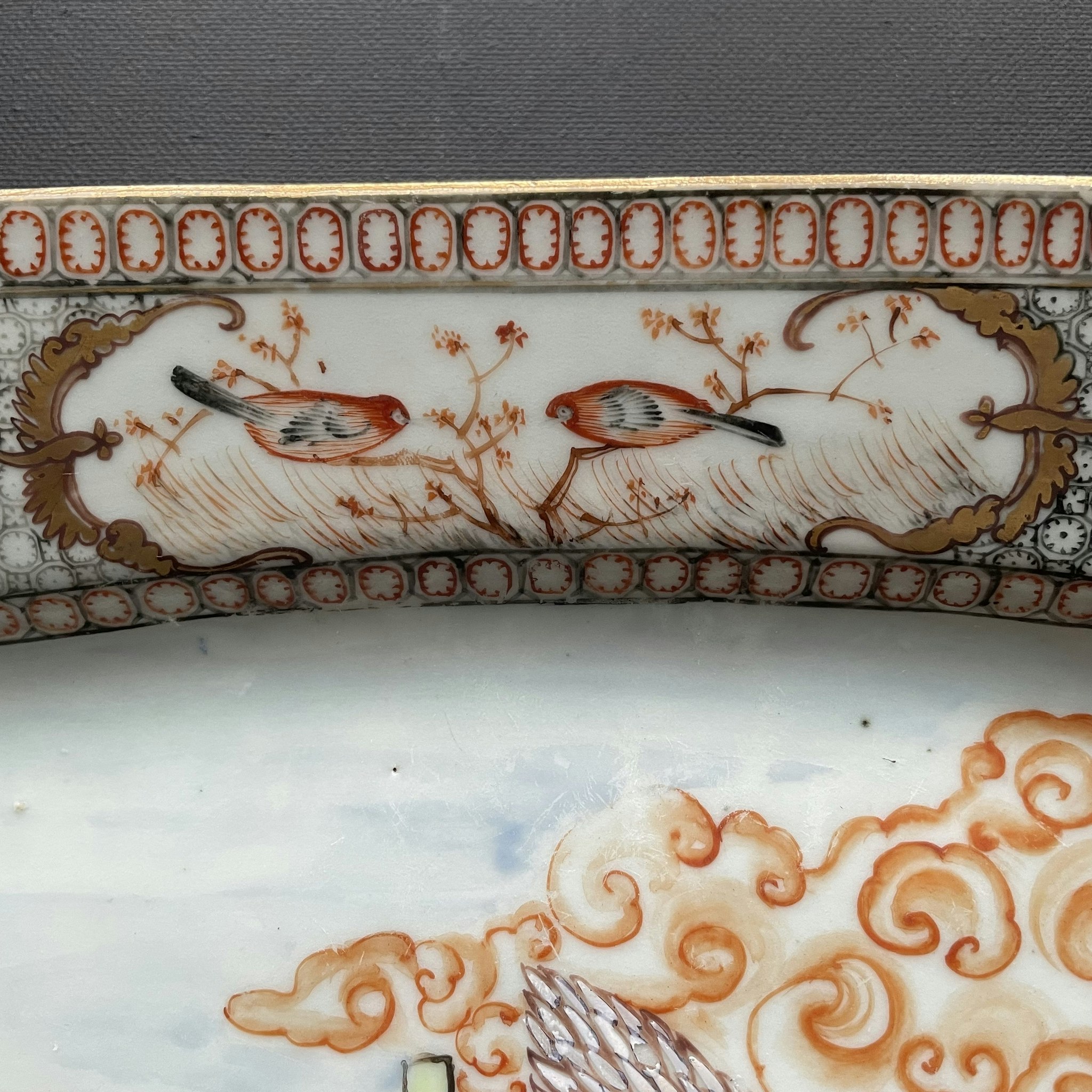 Chinese antique famille rose / rose mandarin platter, Qianlong Period #1286