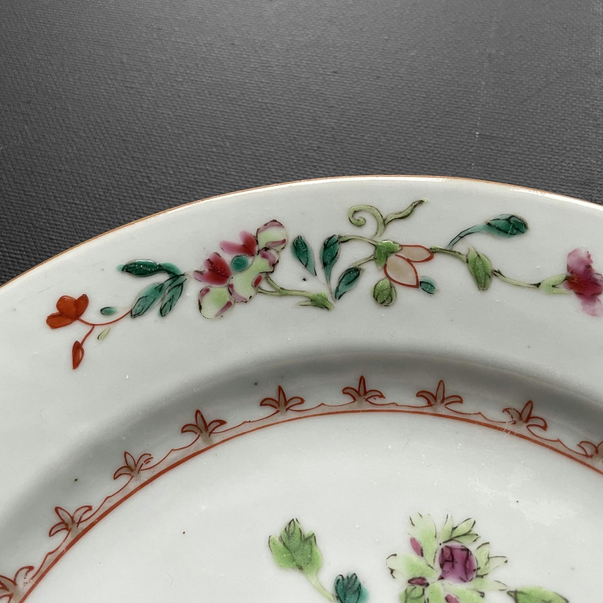 Antique Chinese Famille Rose Plate, Qianlong, Qing Dynasty #1293