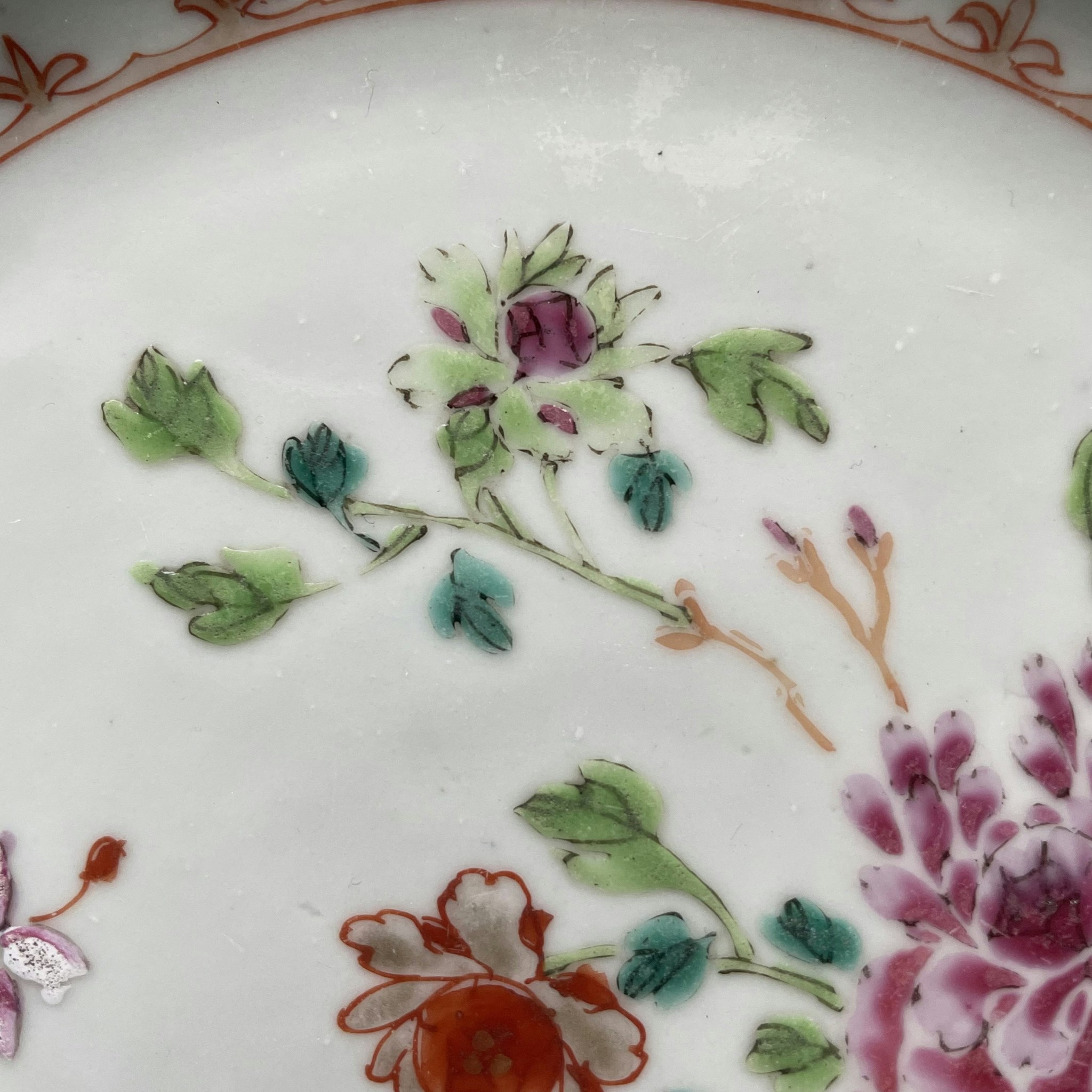 Antique Chinese Famille Rose Plate, Qianlong, Qing Dynasty #1293