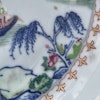 Antique Chinese underglazed blue plate with Famille Rose, Qianlong, Qing #1305