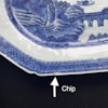 Antique Chinese Export Blue and White Porcelain platter, 18th / 19th c #1315