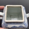 Antique Chinese square blue and white teapot, Mermaid decor, Kangxi, 18th c #1345