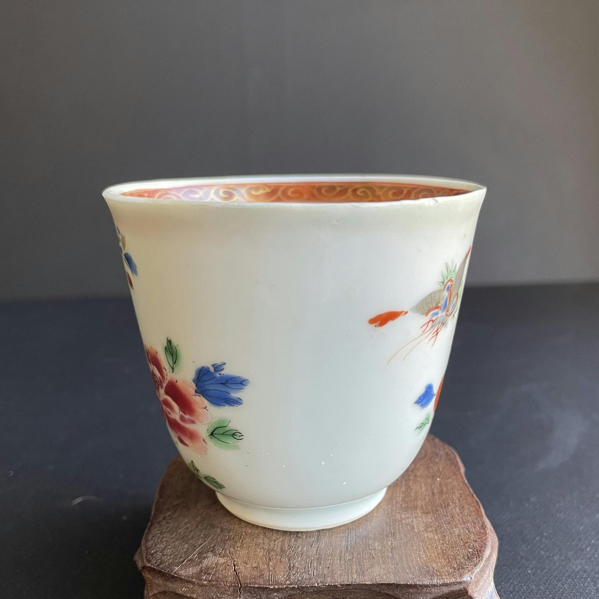Antique Chinese famille rose tea cup 18th century #1365