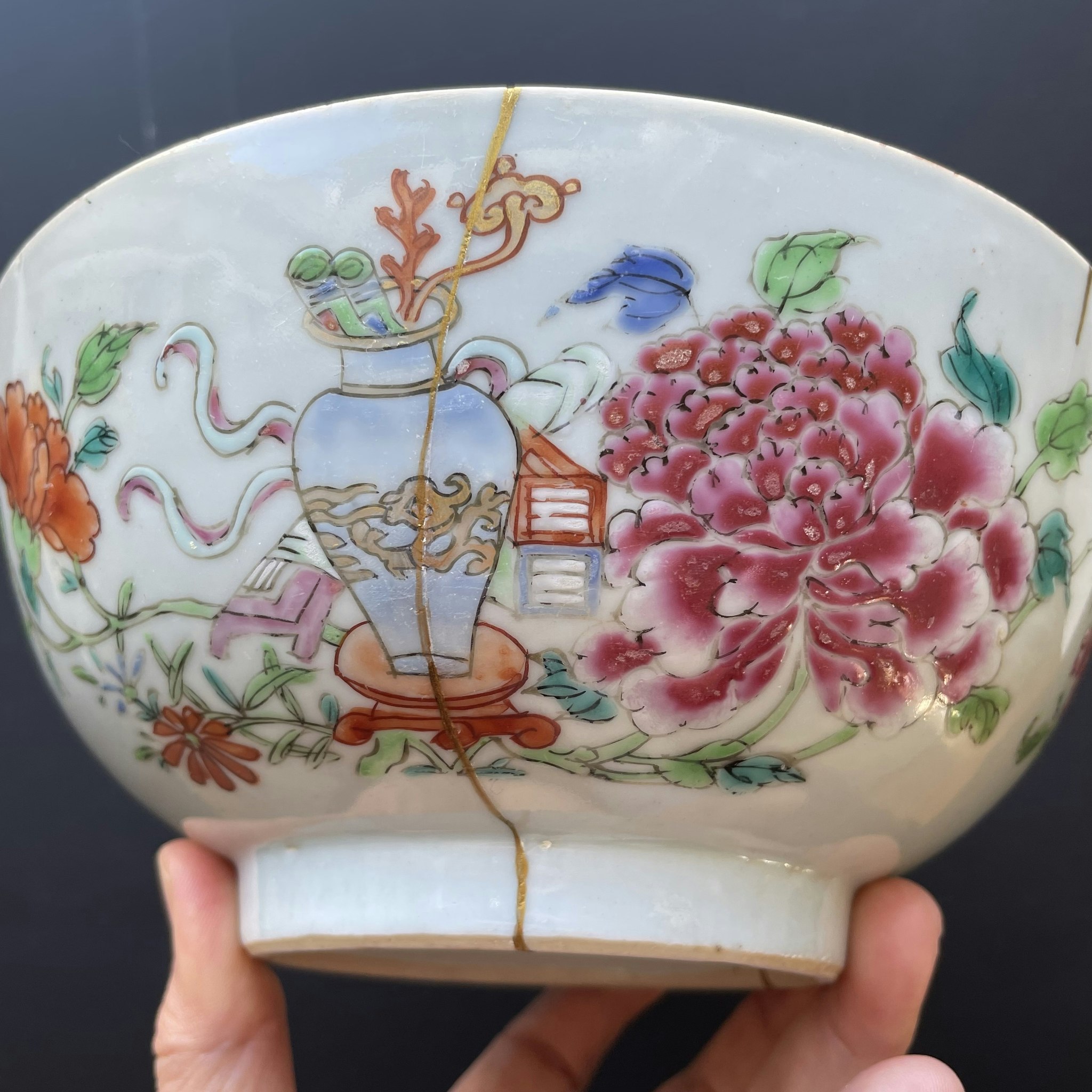 Antique Chinese famille rose bowl 18th century #1380
