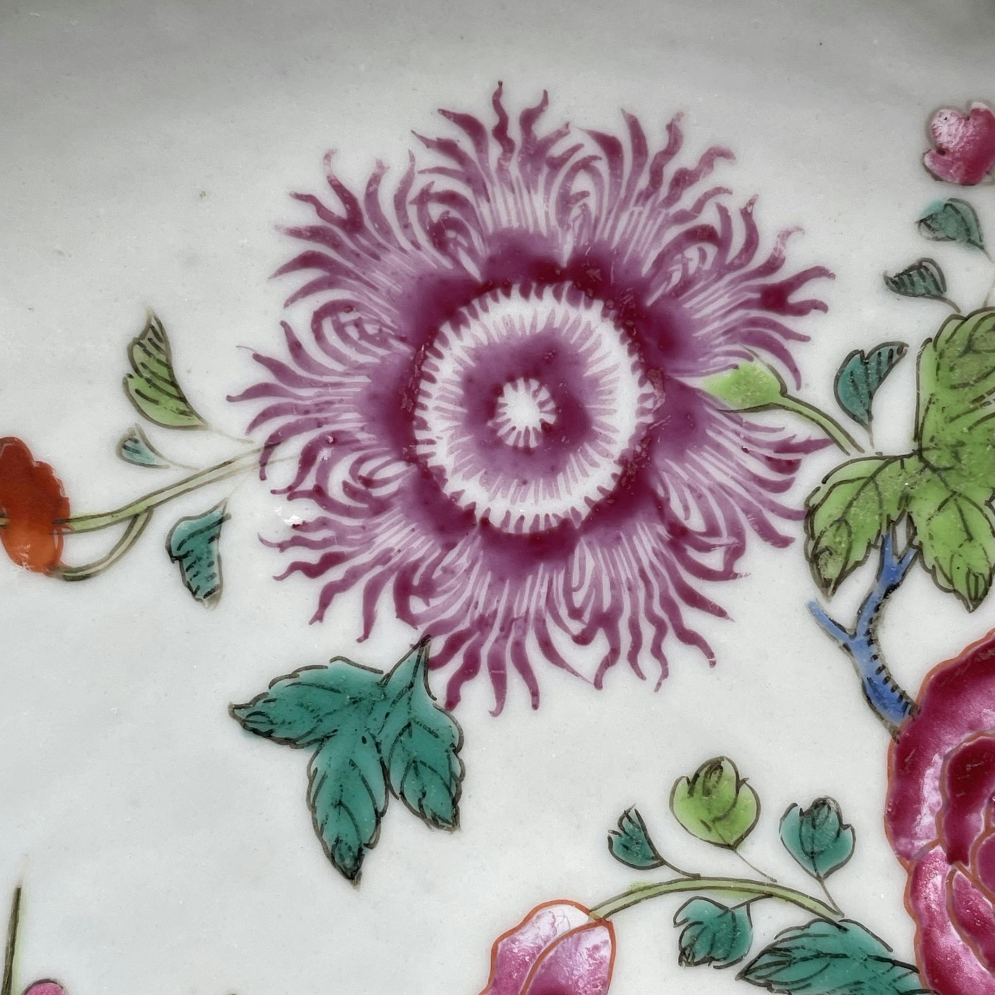 Antique Chinese famille rose plate, Qianlong, 18th c #1395