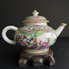 Antique Chinese rose mandarin teapot 19th century #1409