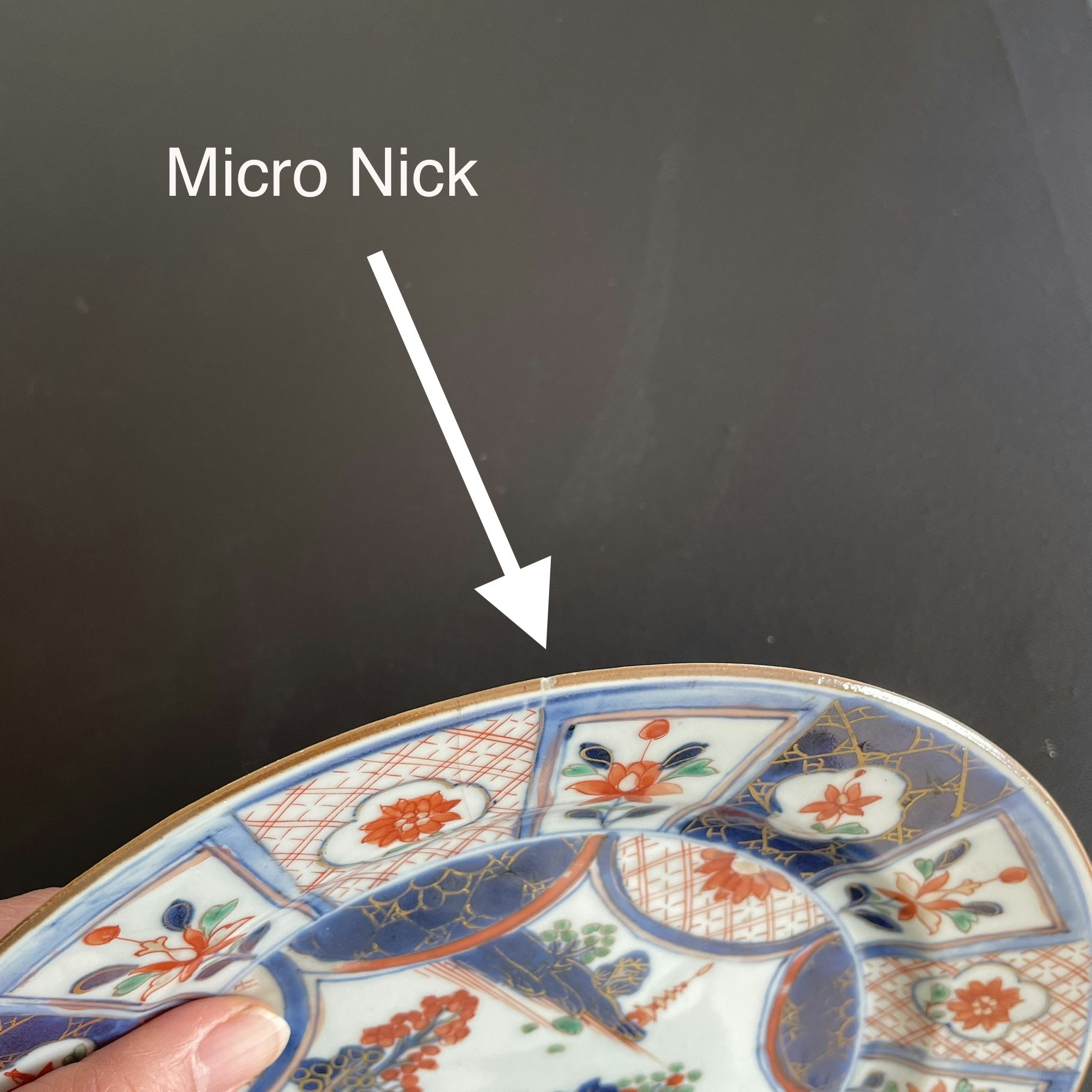 Antique Chinese export imari porcelain plate , Qianlong, 18thC #1413