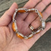 Antique Natural amber handmade silver bracelet butterscotch egg yolk 18cm 19g