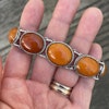 Antique Natural amber handmade silver bracelet butterscotch egg yolk 18cm 19g