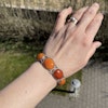 Antique Natural amber handmade silver bracelet butterscotch egg yolk 18cm 19g