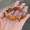 Antique Natural amber handmade silver bracelet butterscotch egg yolk 18cm 19g