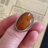 Vintage natural amber ring butterscotch danish design sterling silver 9g