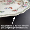 Antique Chinese famille rose plate / under tray, Qianlong, 18th c #1418