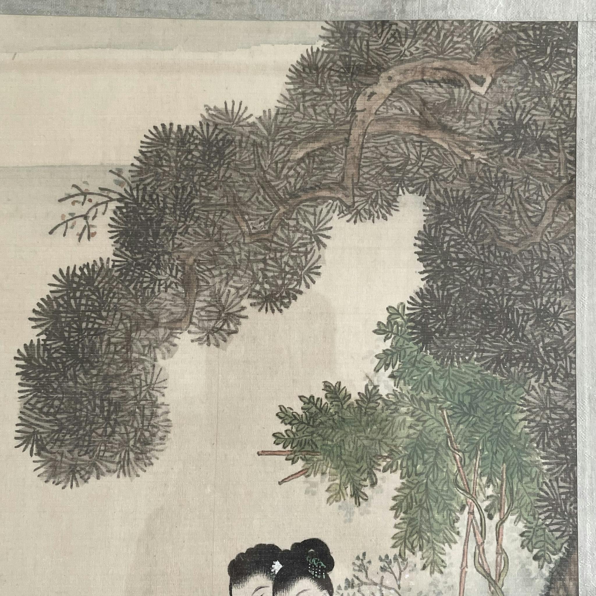 Antique Chinese painting on silk, Qing Dynasty #1420