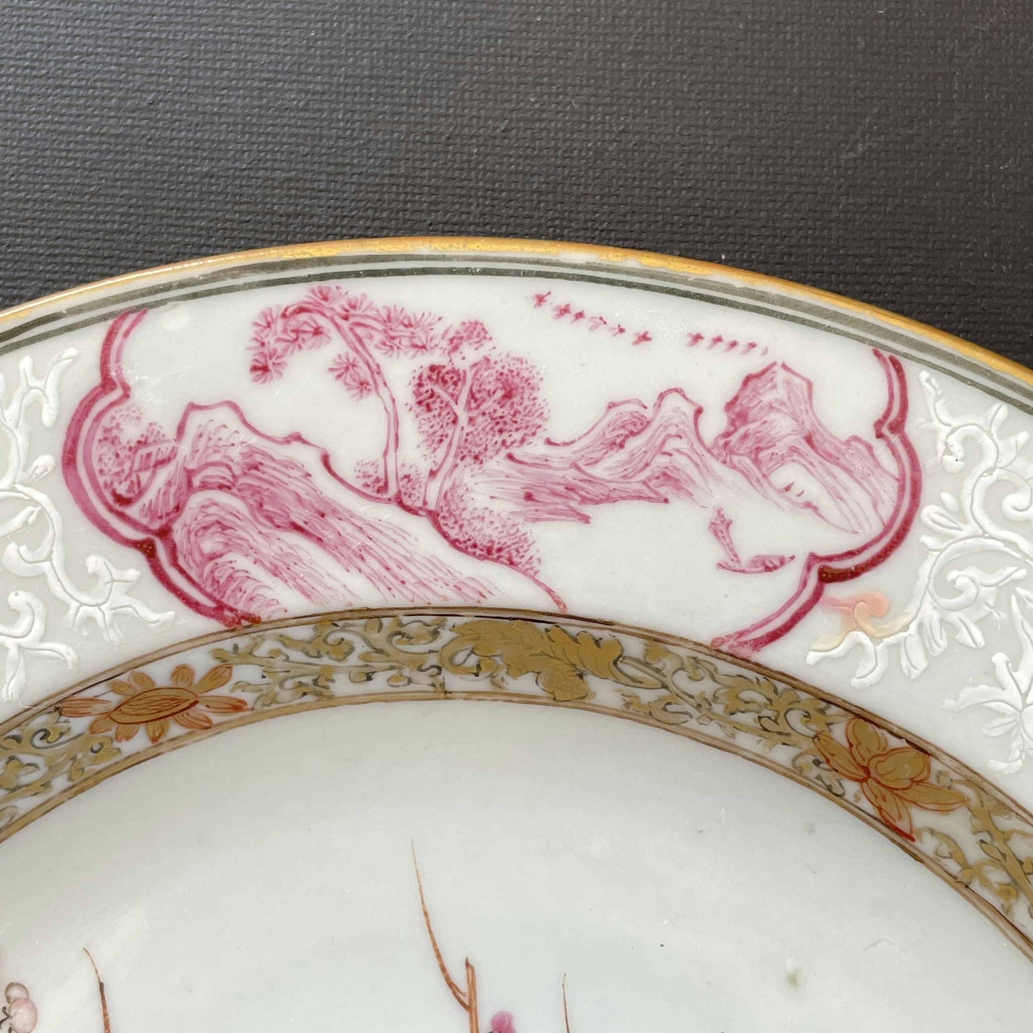 Antique Chinese famille rose plate, Yongzheng, 18th c #1417