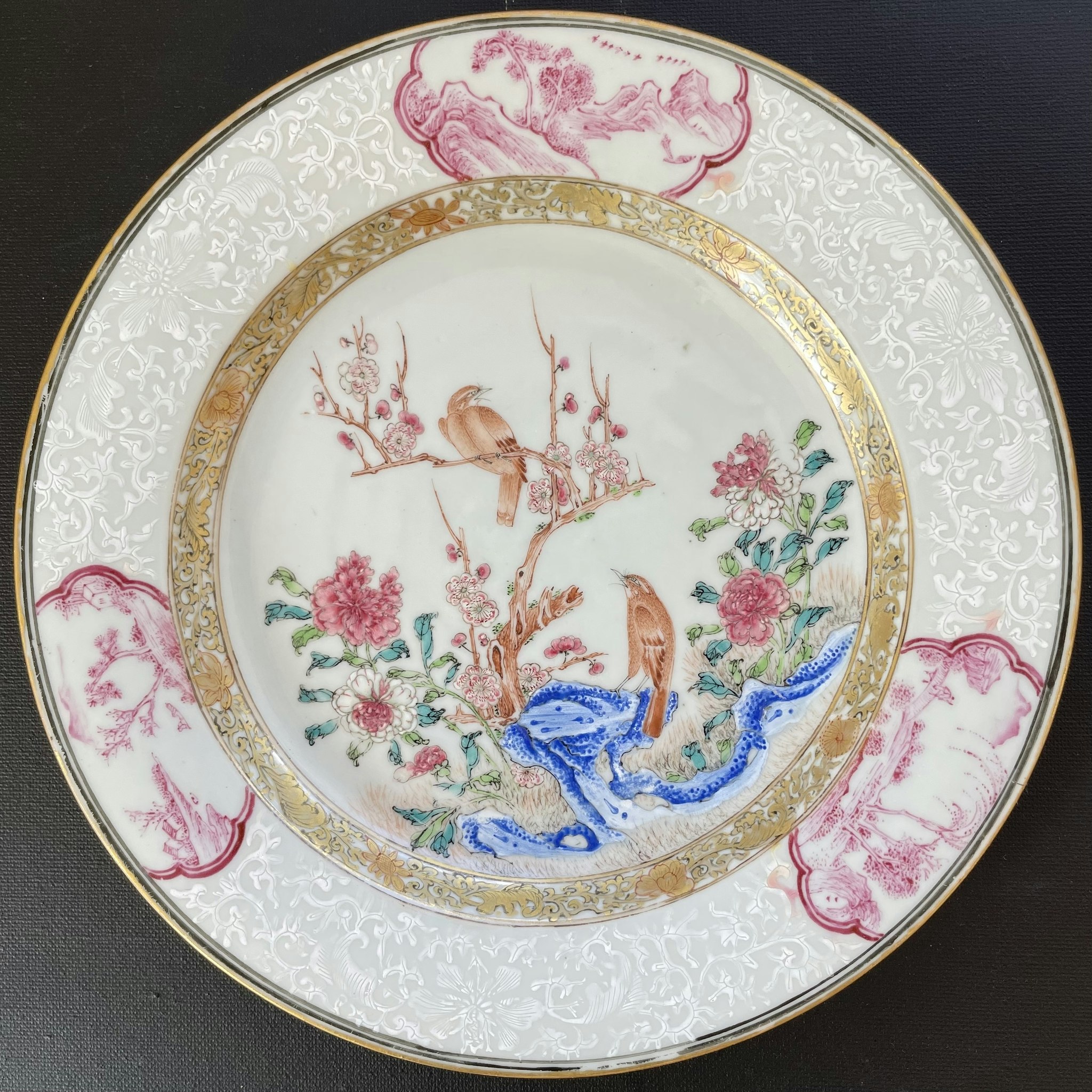 Antique Chinese famille rose plate, Yongzheng, 18th c #1417