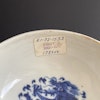 Antique Chinese blue and white stemcup with dragons, Tongzhi #1433