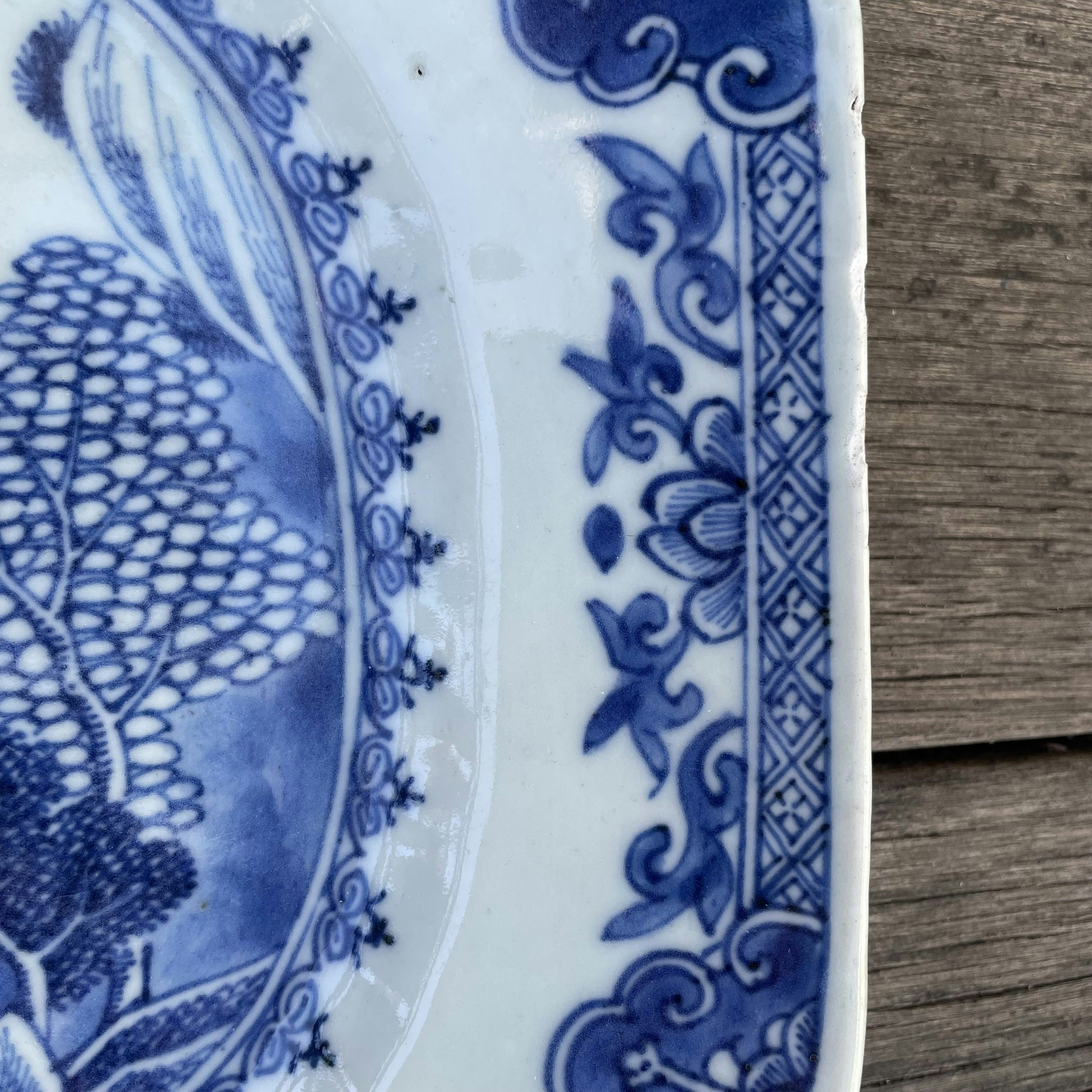 Antique Chinese Export Blue and White Porcelain platter, Qianlong period #1435