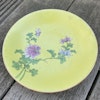 Antique Chinese yellow scraffito ground dish with flowers Qianlong M&P #1452