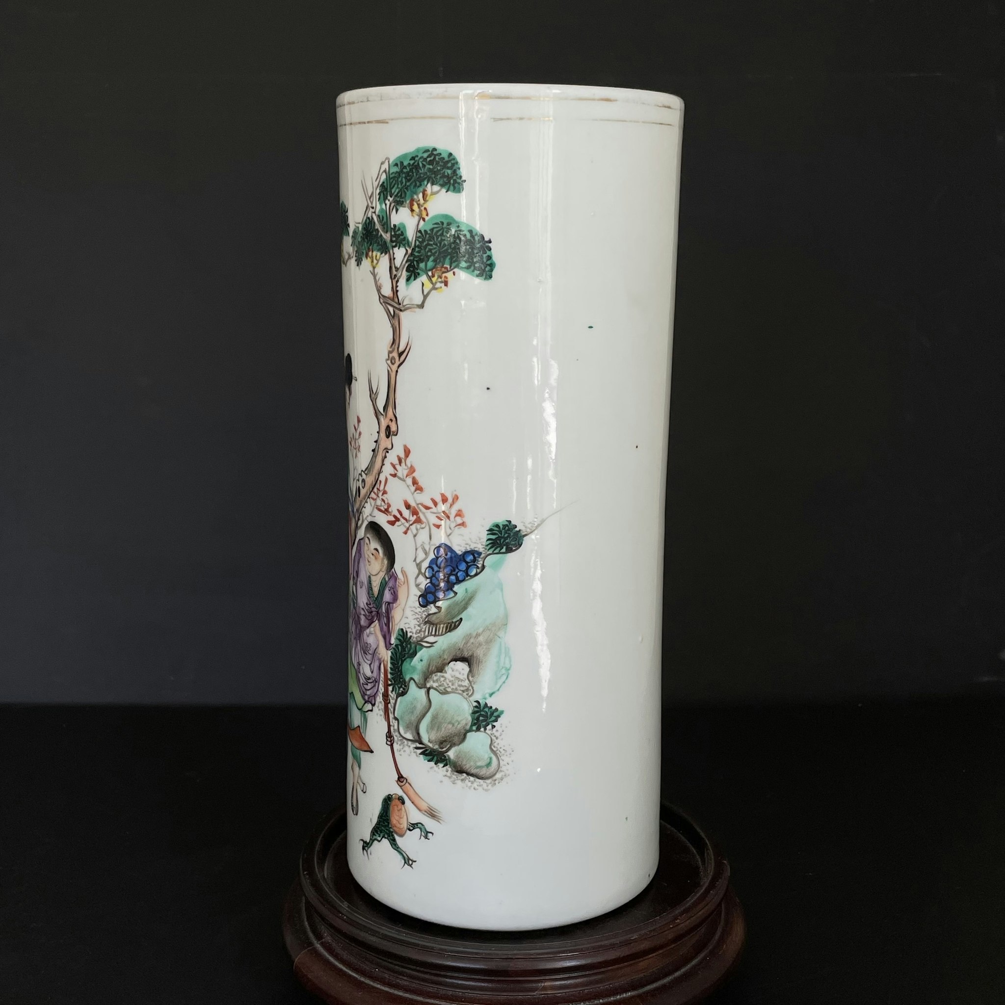 An Antique Chinese Porcelain Brush Pot / Hat stand Republic #1455