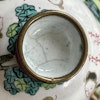 Antique Chinese Canton Hand Painted Enamel teacup with saucer, 19th c #1466