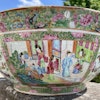 Antique Chinese rose mandarin punch bowl 19th century #1468