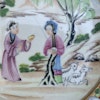 Three Antique Chinese rose mandarin dishes, Jiaqing / Daoguang #1475, 1476, 1477