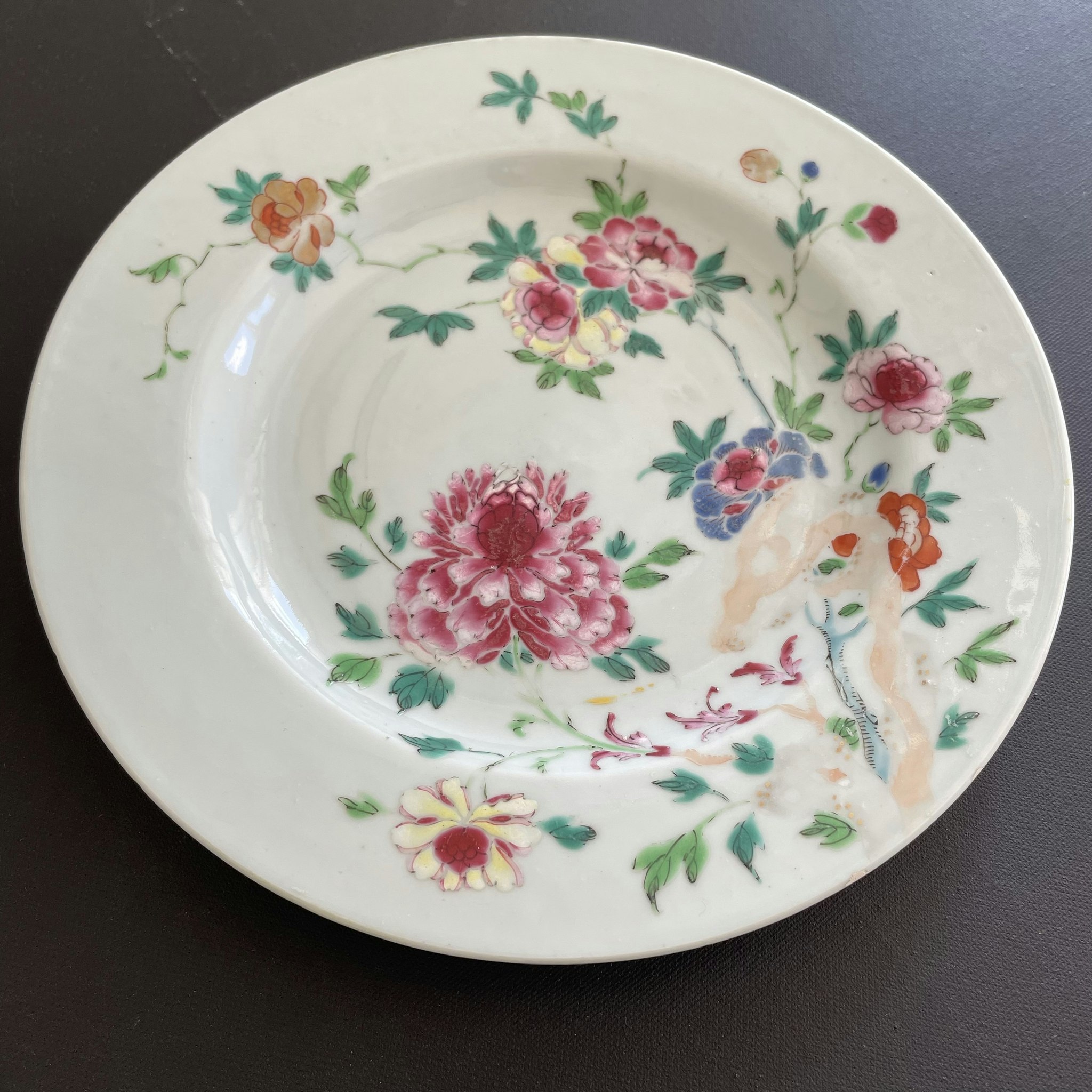 Chinese famille rose plate, Qianlong, 18th c #1489