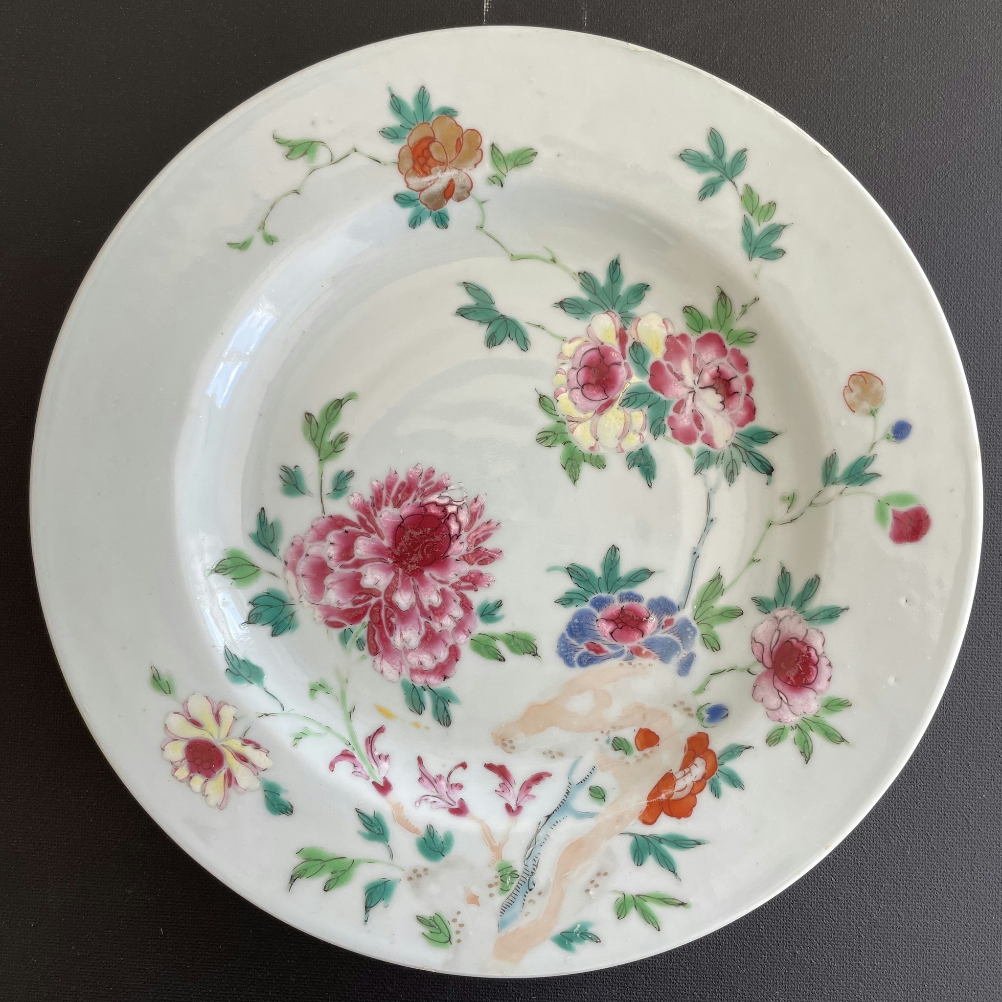 Chinese famille rose plate, Qianlong, 18th c #1489