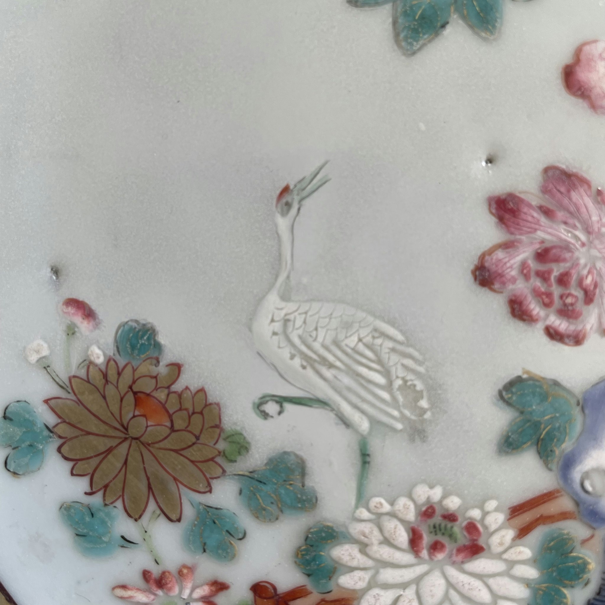 Chinese famille rose octagonal plate, Qianlong, 18th c #1487