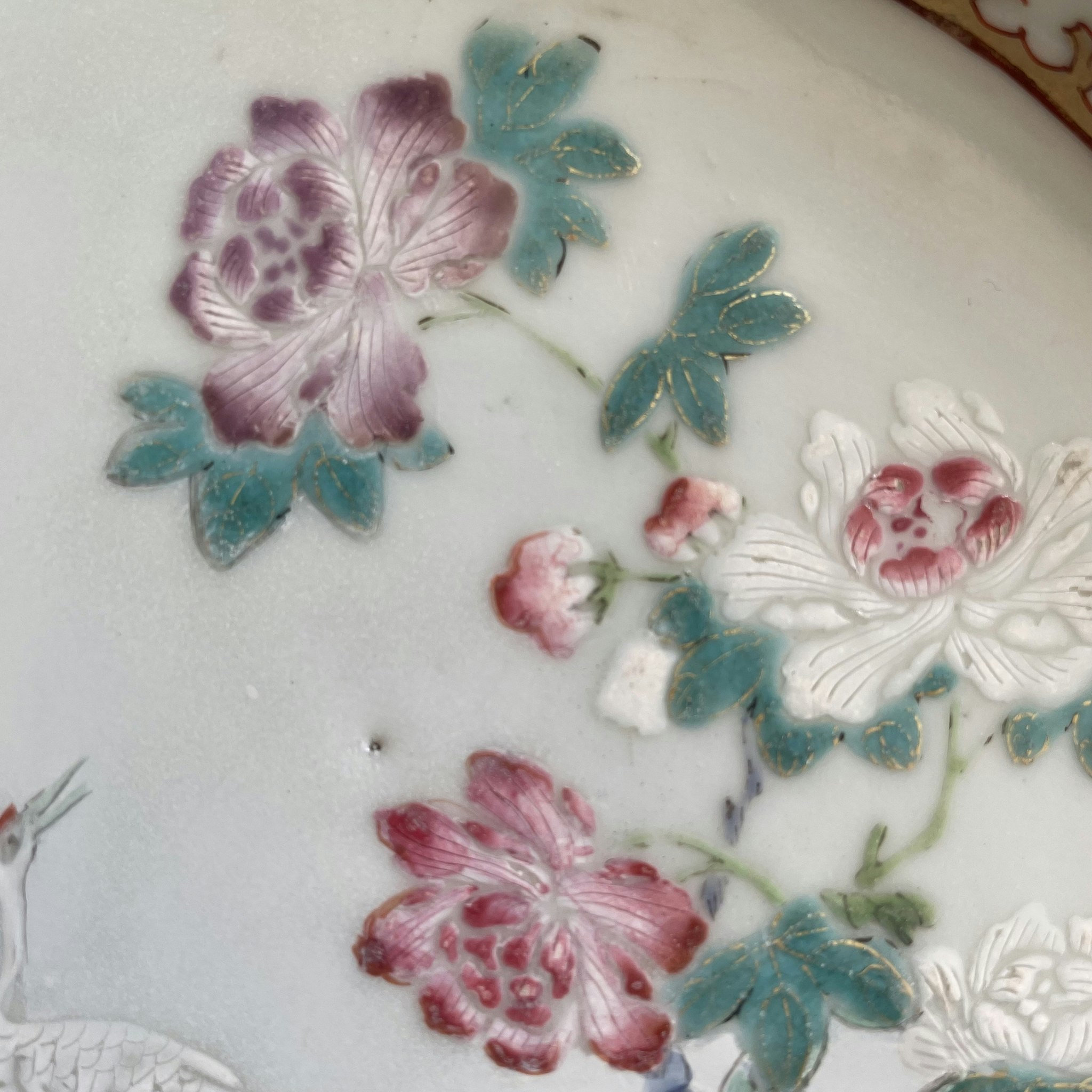 Chinese famille rose octagonal plate, Qianlong, 18th c #1487