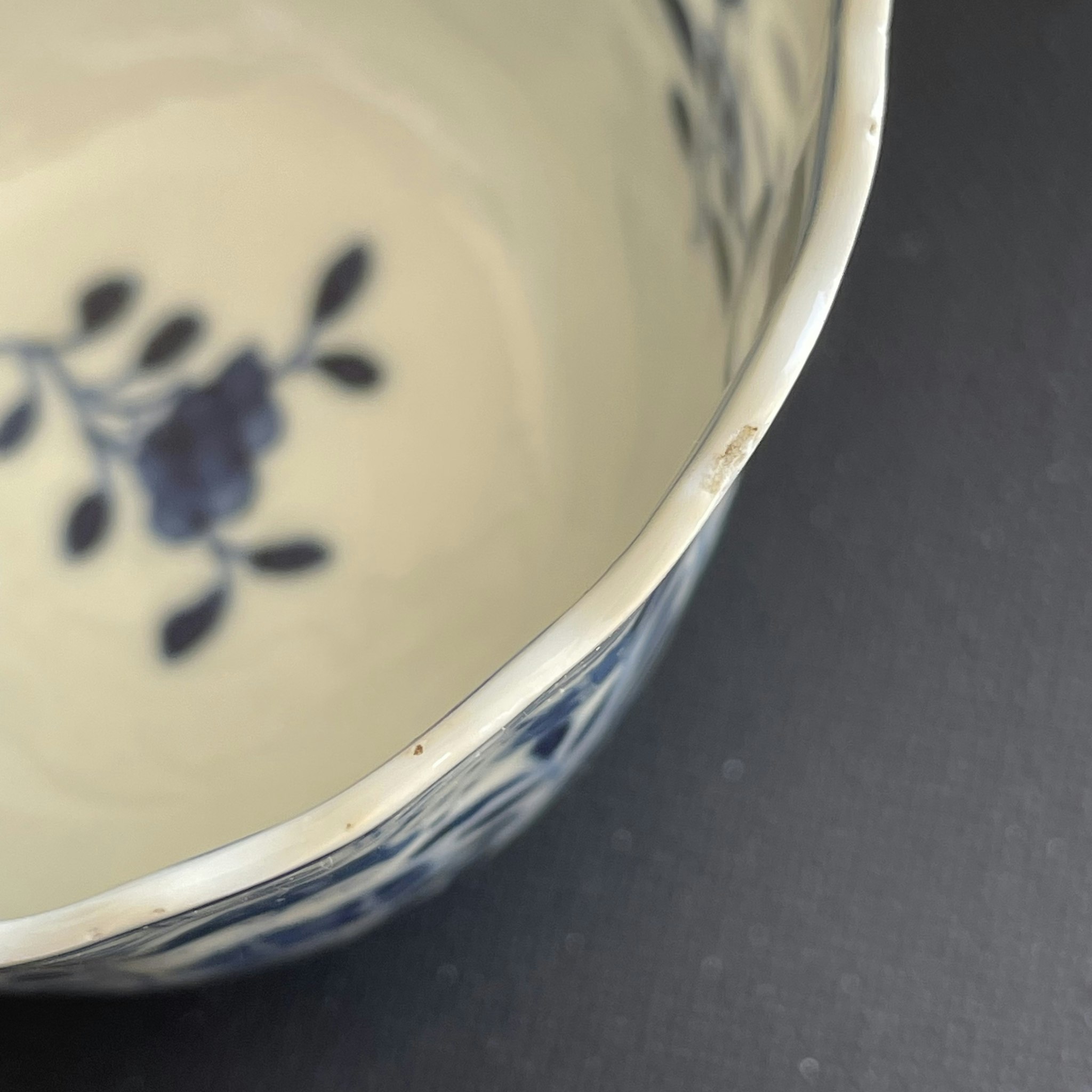 Chinese Antique Teacup & Saucer in blue and white, Late Qing Dynasty #1513