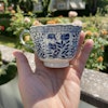 Chinese Antique Teacup & Saucer in blue and white, Late Qing Dynasty #1513