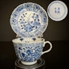 Chinese Antique Teacup & Saucer in blue and white, Late Qing Dynasty #1512