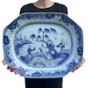 Chinese Antique Underglazed Blue and White Platter, Qianlong Period #1523