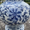 Chinese Antique underglazed blue and white lidded jar Late Qing Dynasty #1536