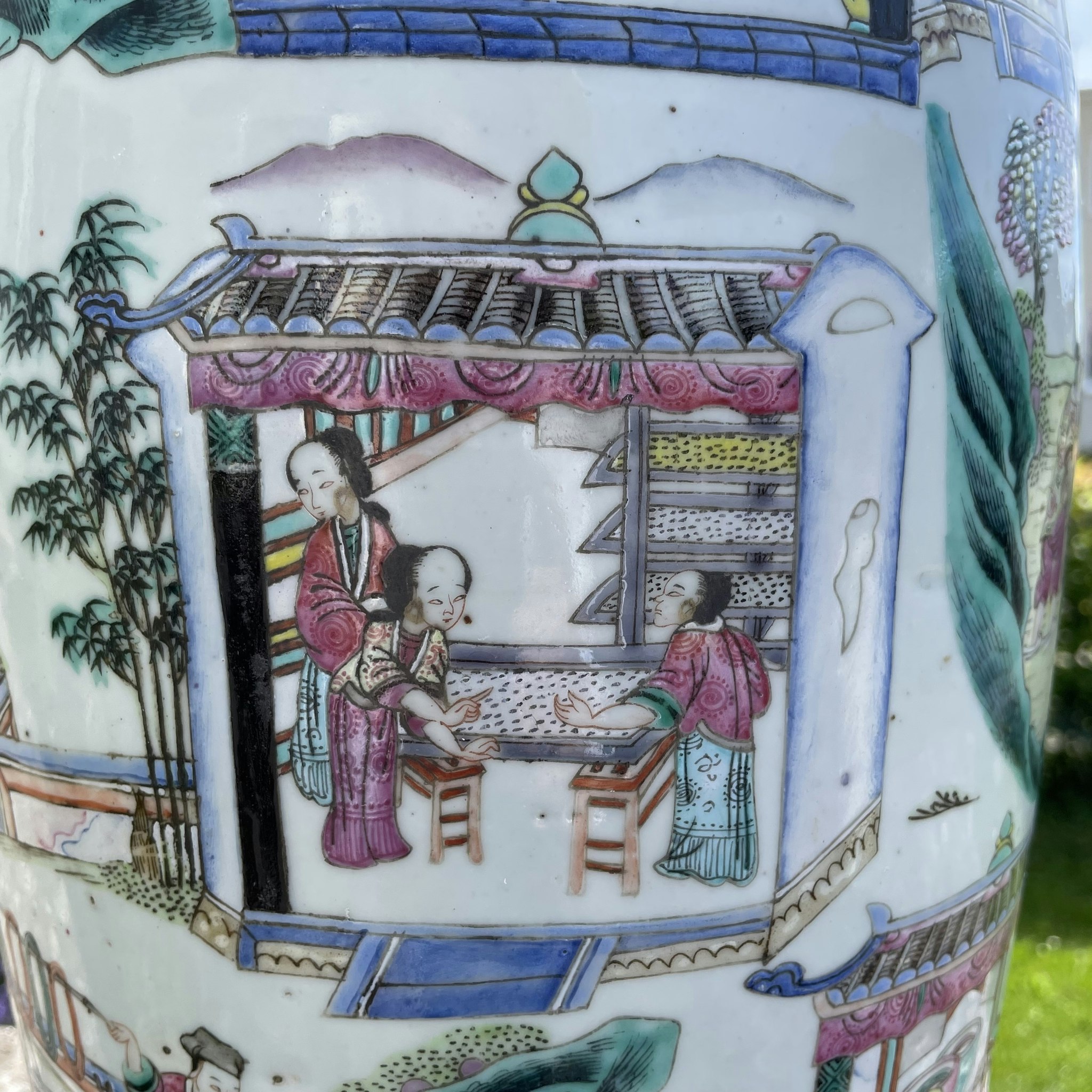 Chinese Antique porcelain vase, Tongzhi/Guangxu, second half of the 19th c 耕织图#1539