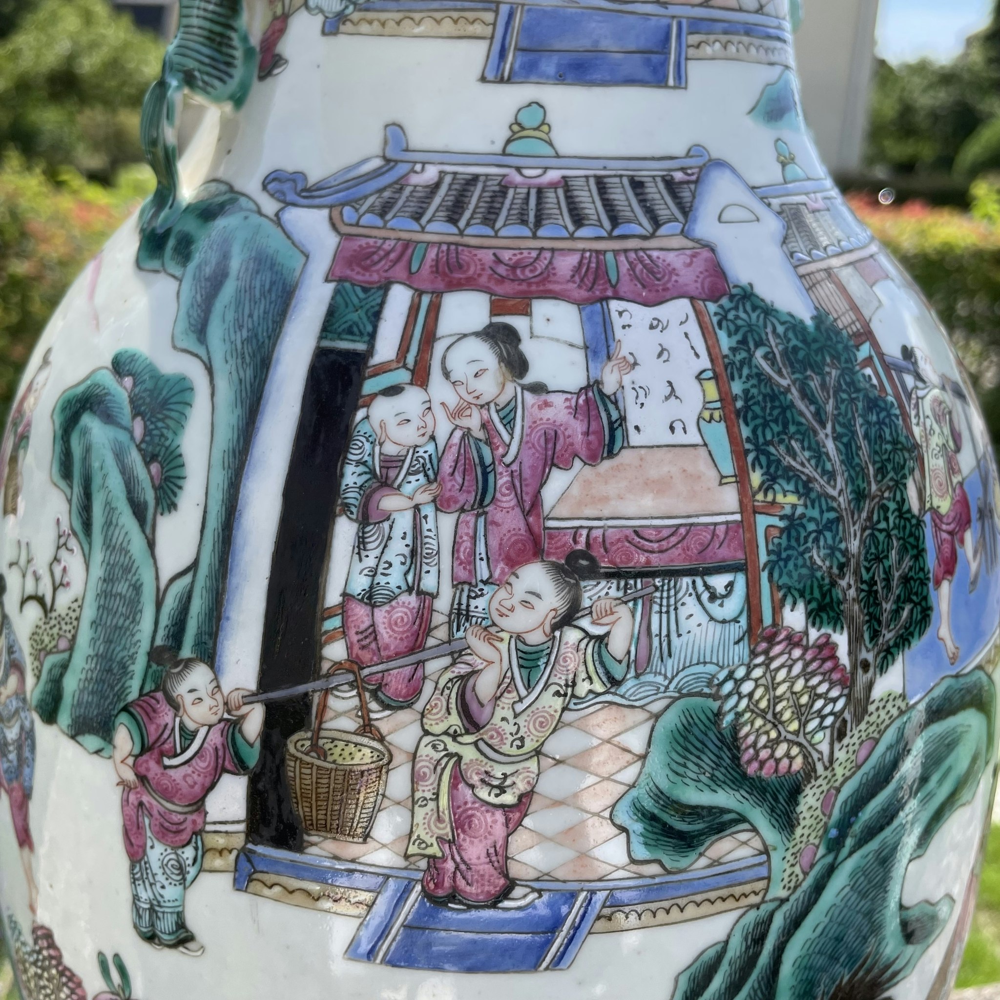 Chinese Antique porcelain vase, Tongzhi/Guangxu, second half of the 19th c 耕织图#1539