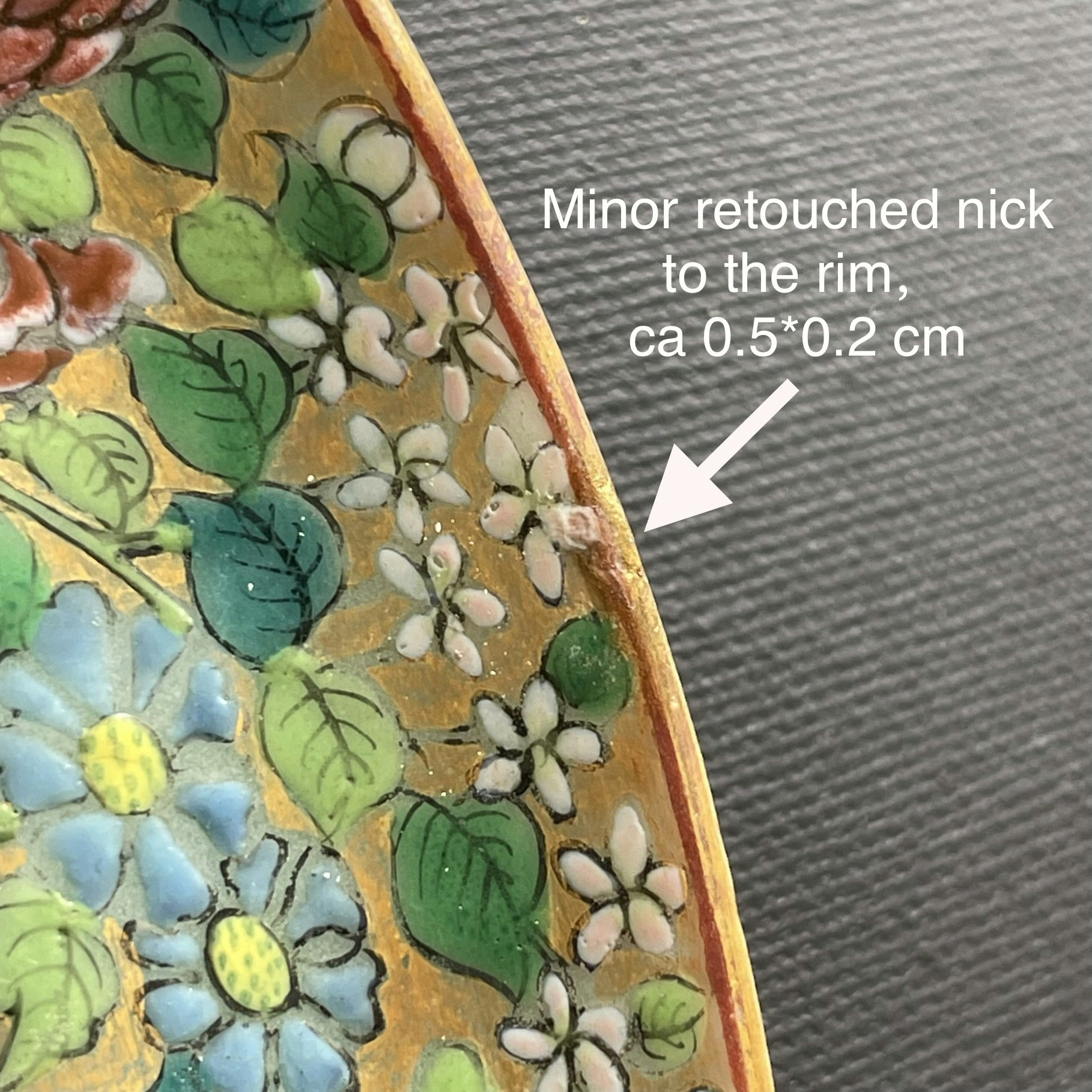 Chinese antique rose mandarin plate, Daoguang period, 19th c #1541
