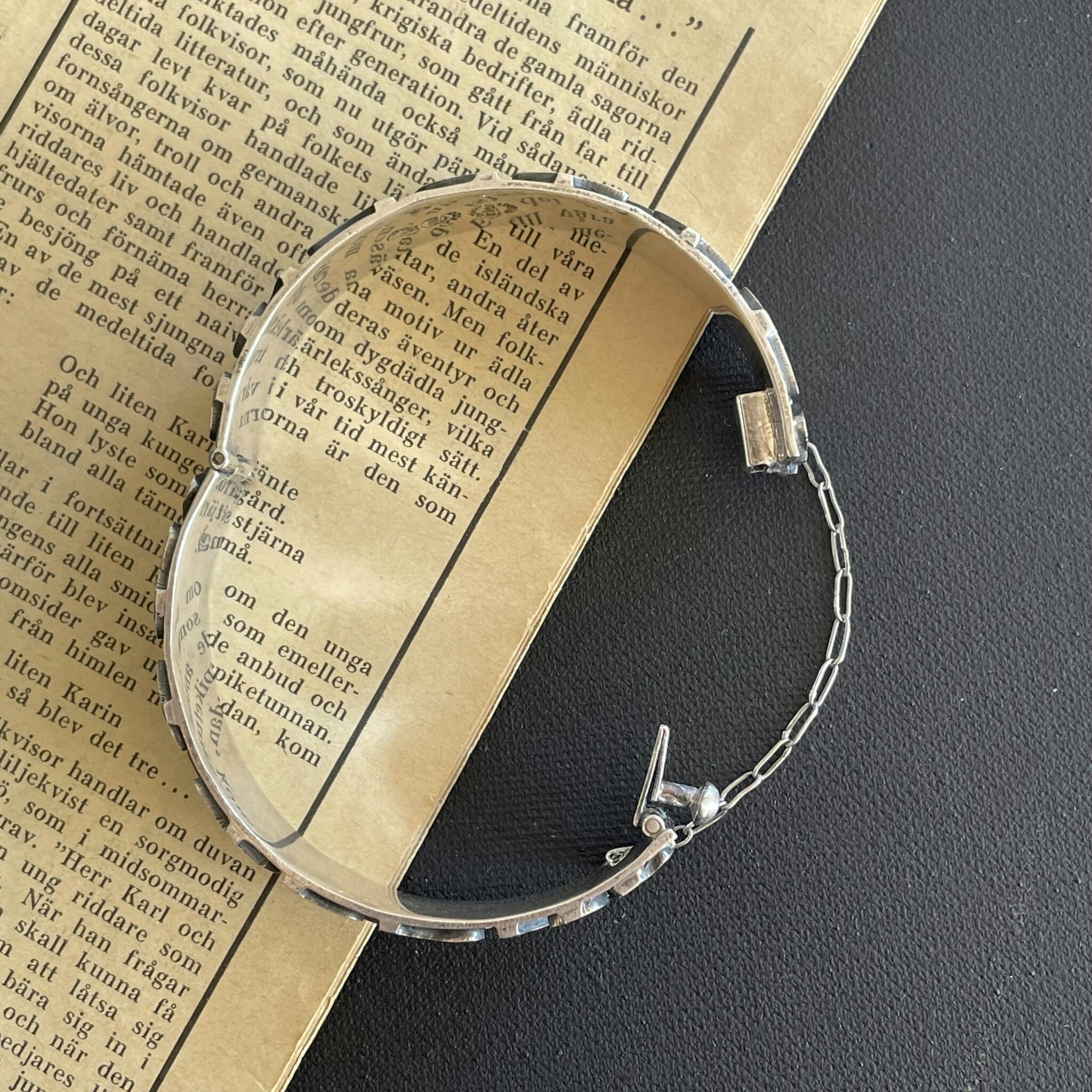 Vintage Sterling Silver 925 bracelet bangle Taxco Miguel Melendez Modernist 73g
