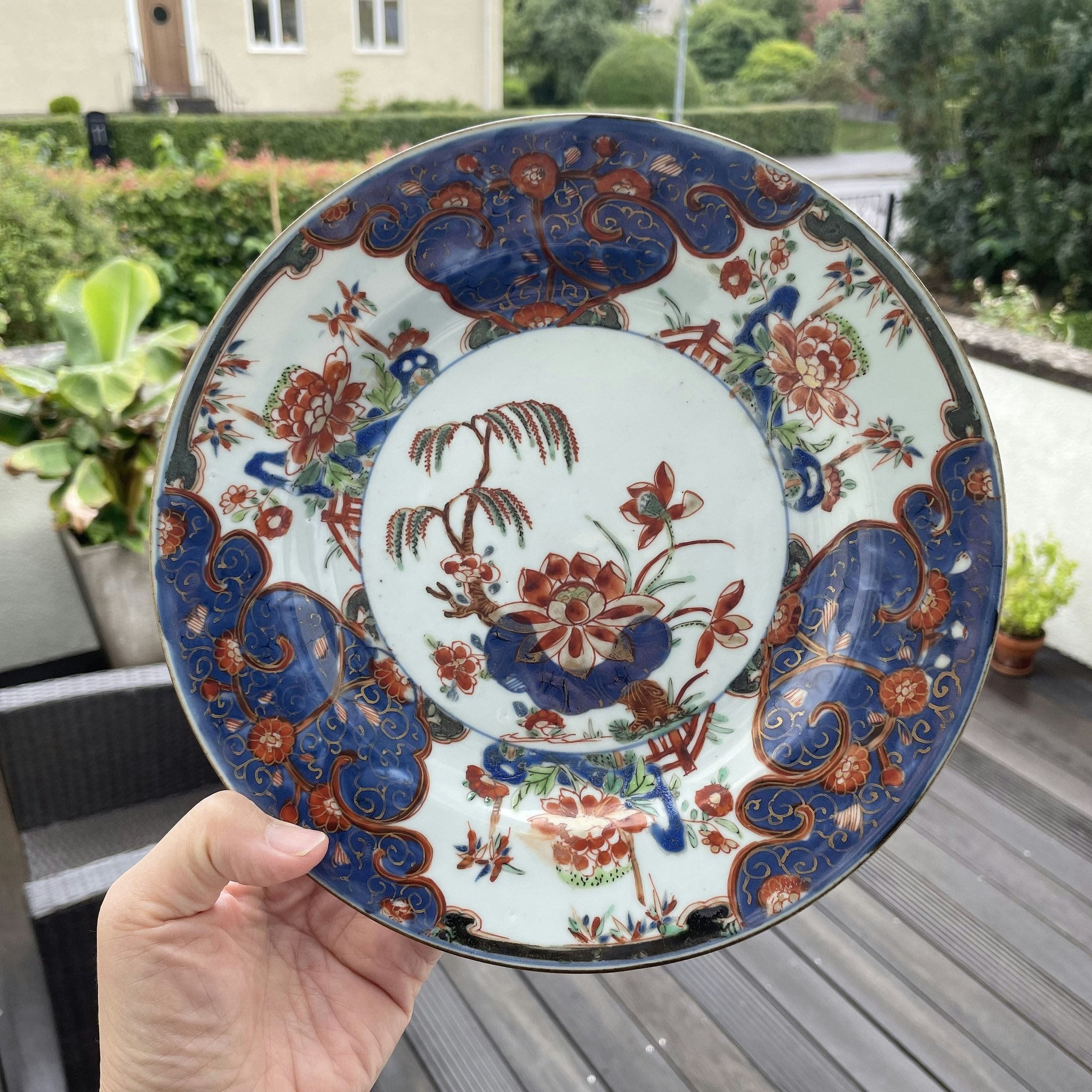 Chinese Antique porcelain plate first half of 18th C Yongzheng / Qianlong #1560