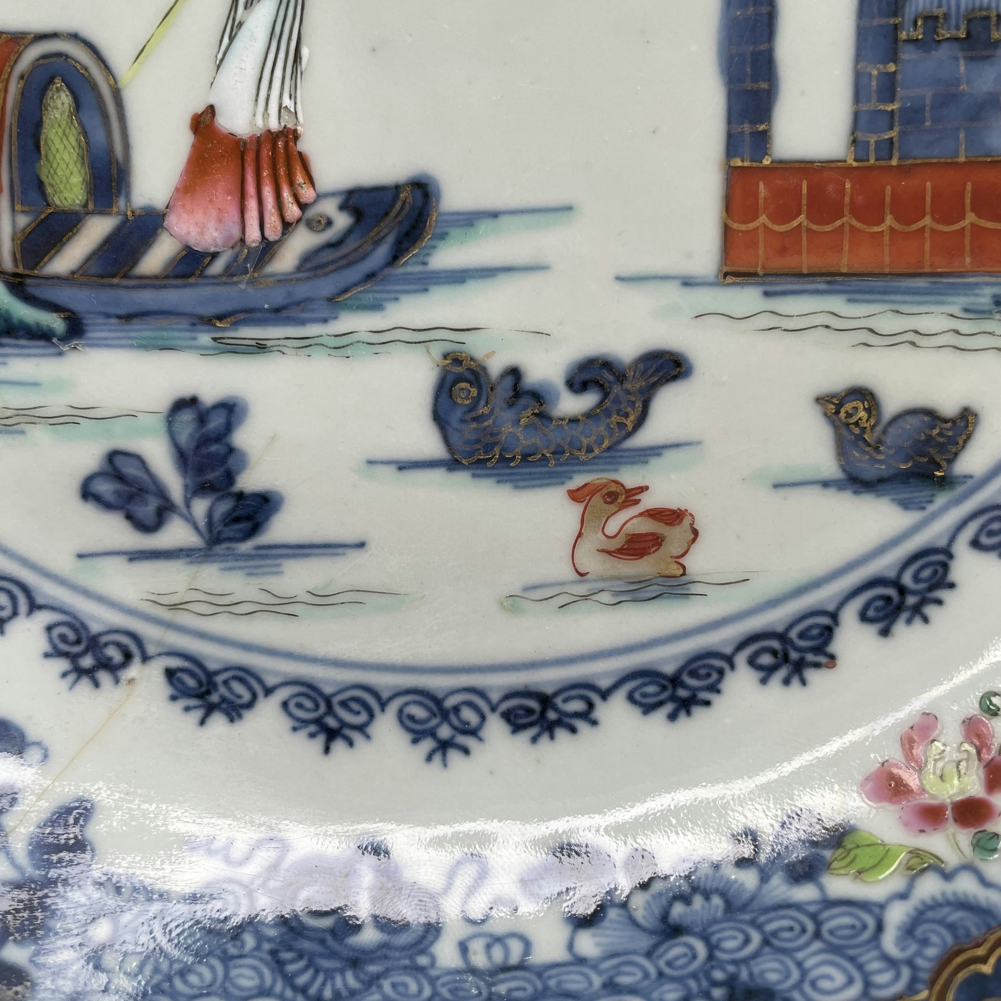 Chinese Antique porcelain plate first half of 18th C Yongzheng / Qianlong #1563