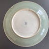 Chinese antique celadon canton butterfly plate, 19th c #1571