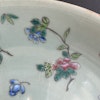 Chinese antique celadon canton butterfly plate, 19th c #1571